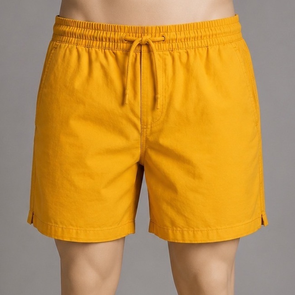 Forever 21 Men Mustard Yellow Drawstring Elastic Waist Twill Shorts 2XL NWT